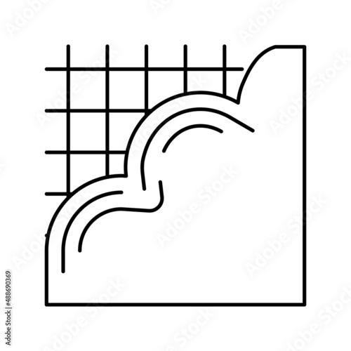 hrb500 rebar line icon vector illustration