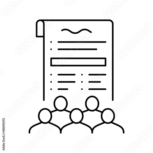 social norms law dictionary line icon vector illustration