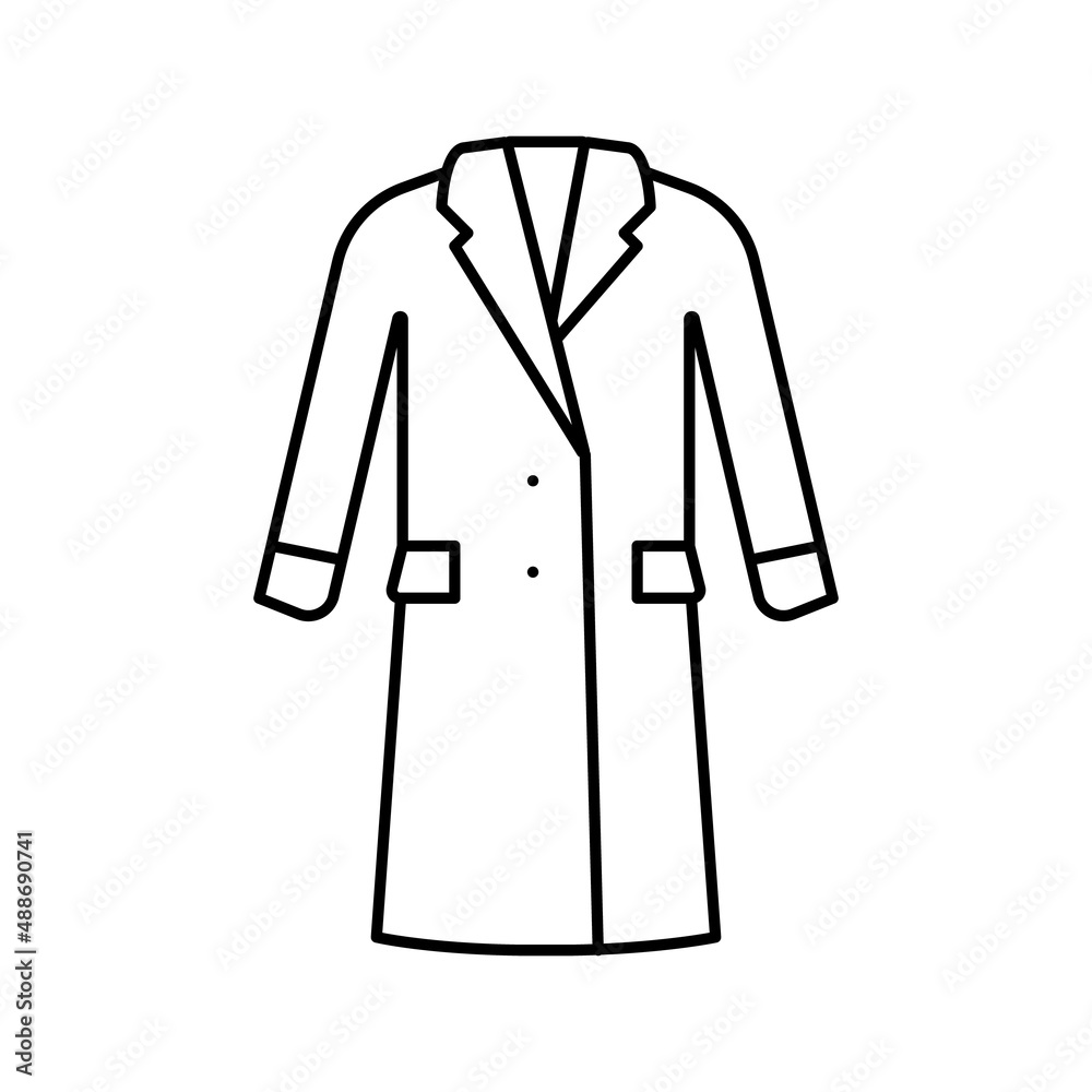 coat female garment line icon vector illustration