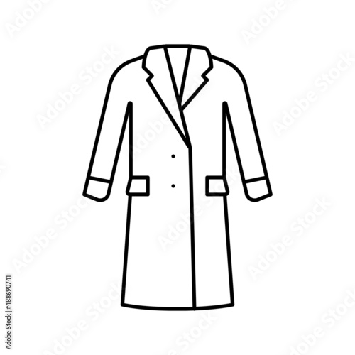 coat female garment line icon vector illustration