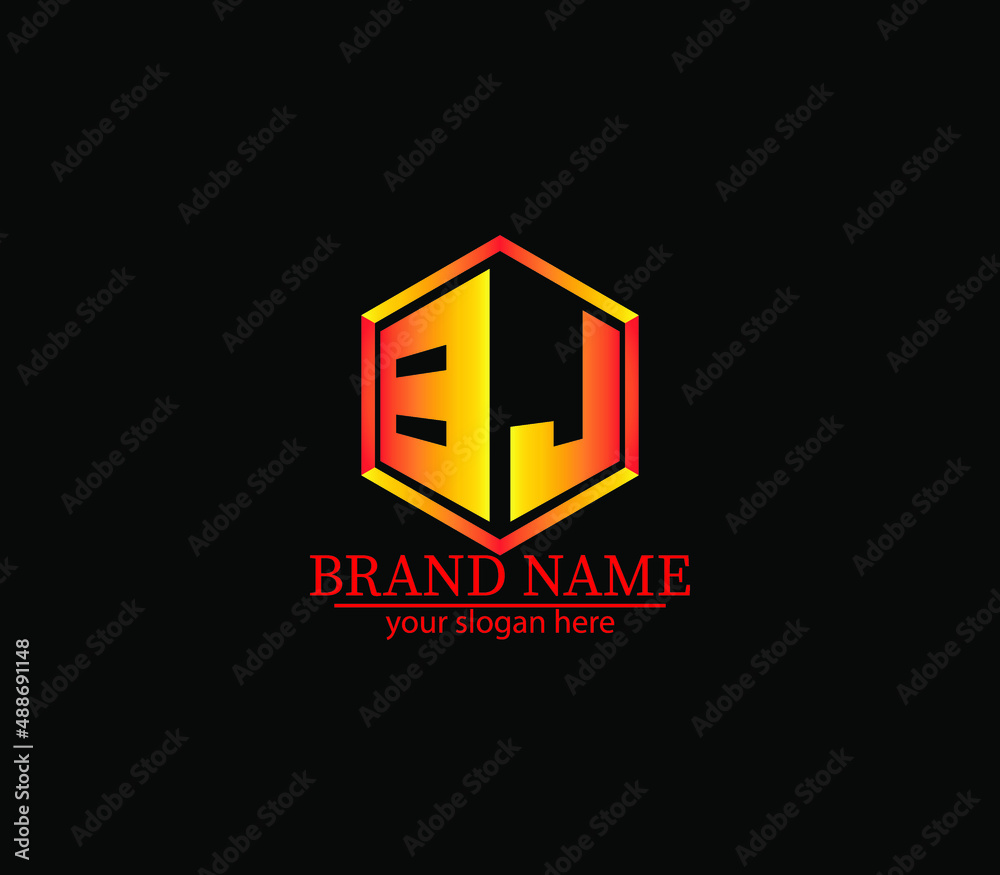 BJ,bj creative polygon two letter logo design victor, letter logo BJ,bj creative polygon two letter logo design victor, letter logo