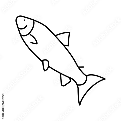 atlantic salmon line icon vector illustration
