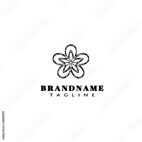flower logo cartoon icon design template black isolated vector illustration