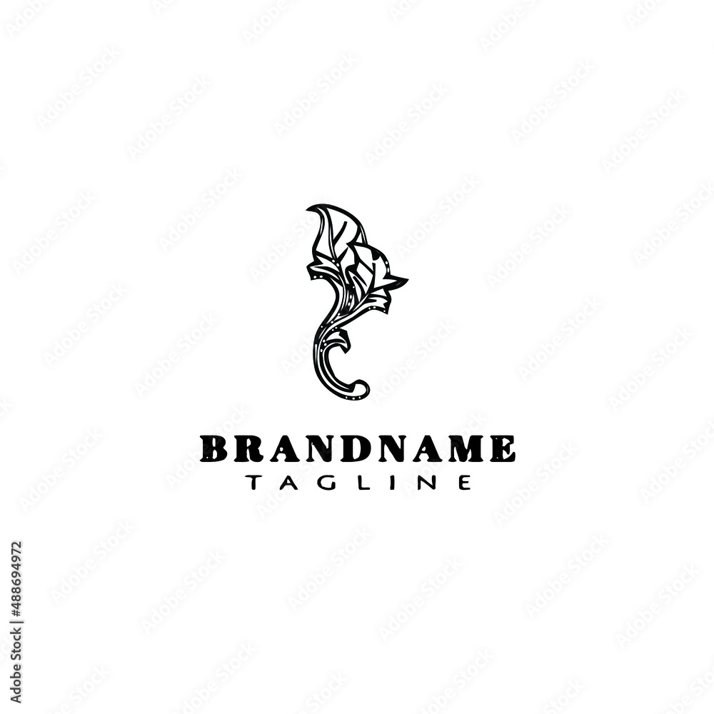 leaf logo cartoon icon design template black isolated illustration leaf logo cartoon icon design template black isolated illustration