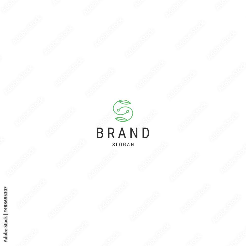 Letter s leaf logo design template Letter s leaf logo design template
