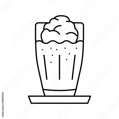 frappe coffee line icon vector illustration