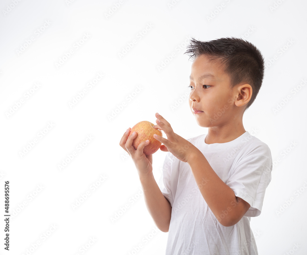 little boy is eating apple little boy is eating apple