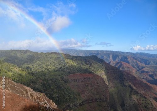 Rainbow over Waimea Canyon in Kauai, Hawaii
