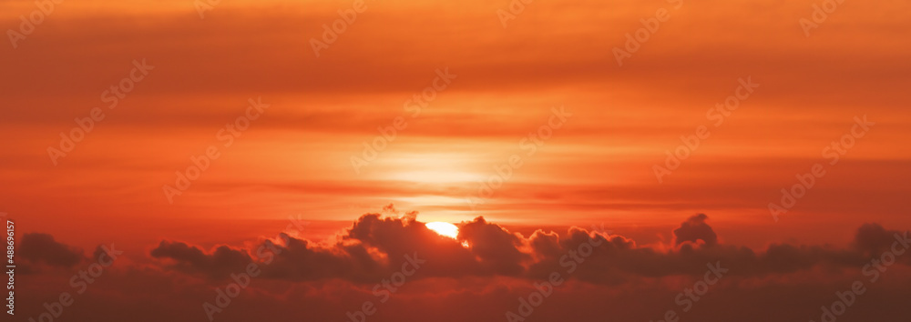 sunset over the sea nature cover banner concept background