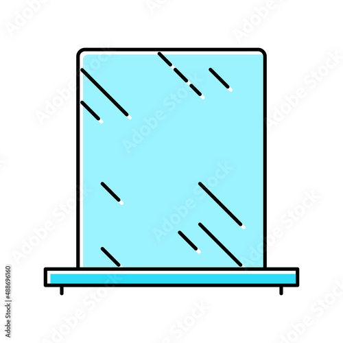 bathroom mirror color icon vector illustration