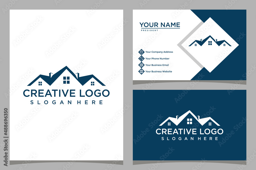 home design logo template with business card design home design logo template with business card design