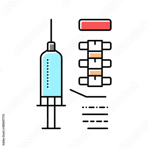 injection scoliosis treat color icon vector illustration