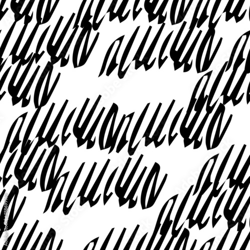 Seamless pattern with black pencil brushstrokes