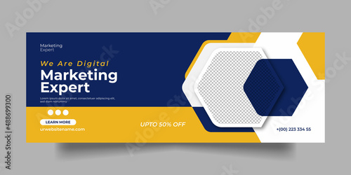Digital marketing Facebook cover web banner or social media banner template