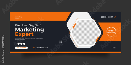 Digital marketing Facebook cover web banner or social media banner template