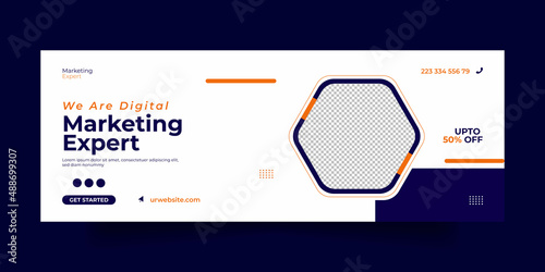 Digital marketing Facebook cover web banner or social media banner template