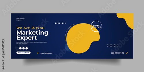 Digital marketing Facebook cover web banner or social media banner template