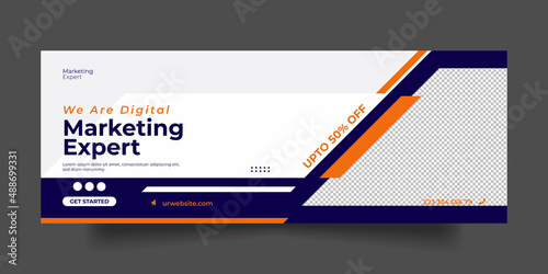 Digital marketing Facebook cover web banner or social media banner template