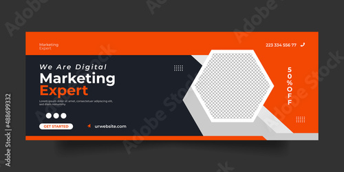 Digital marketing Facebook cover web banner or social media banner template