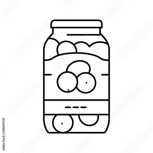 seaming olive in bottle line icon vector illustration