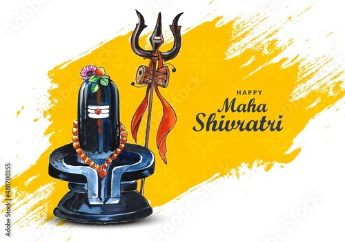 Maha shivratri festival background with shiv ling card design photo
