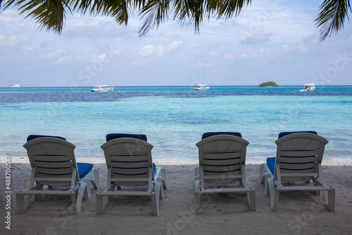 Beach chair on Maldives beach