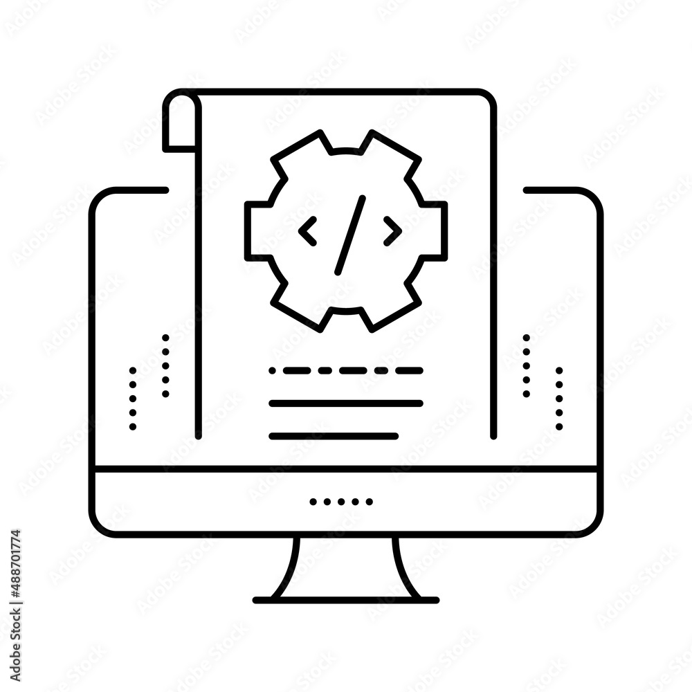 script code line icon vector illustration script code line icon vector illustration