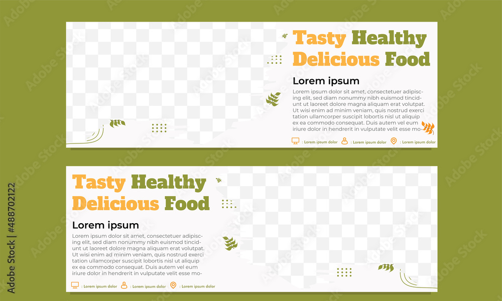 tasty healthy food horizontal banner template