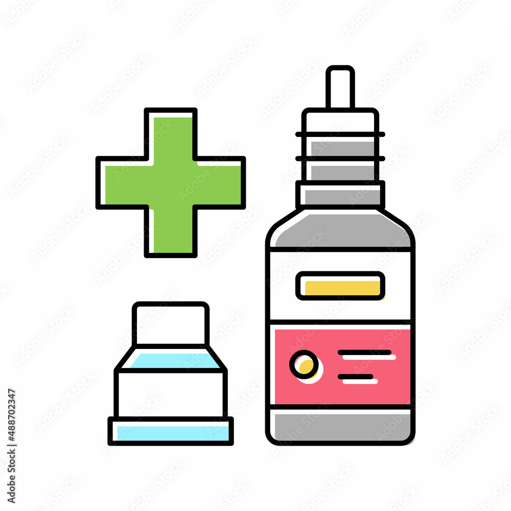 Obraz premium nasal or eye drops homeopathy color icon vector illustration