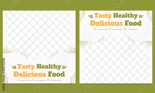tasty healthy food social media post template