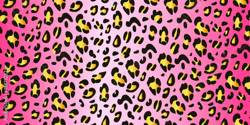 Pink leopard seamless pattern. Animalistic print. Ideal for printing on fabric and paper. Vector hand-drawn background