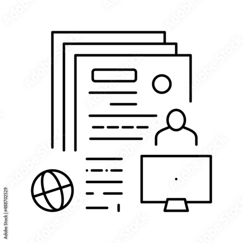 writing press release line icon vector illustration