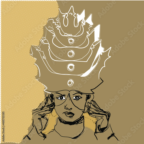 Illustration of the bride's crown Mandailing north sumatra 