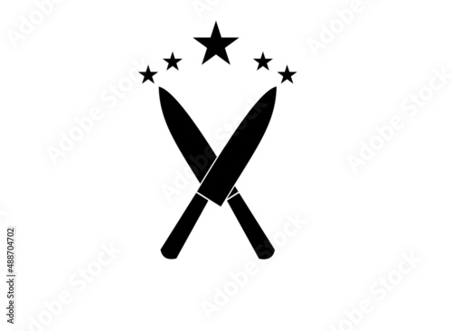 Simple elegant logo with a restaurant theme or with a knife ornament