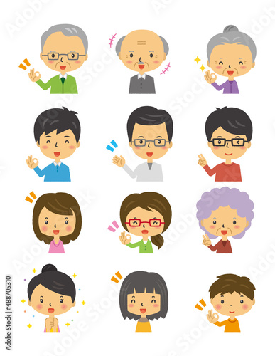 人　三頭身　イラスト