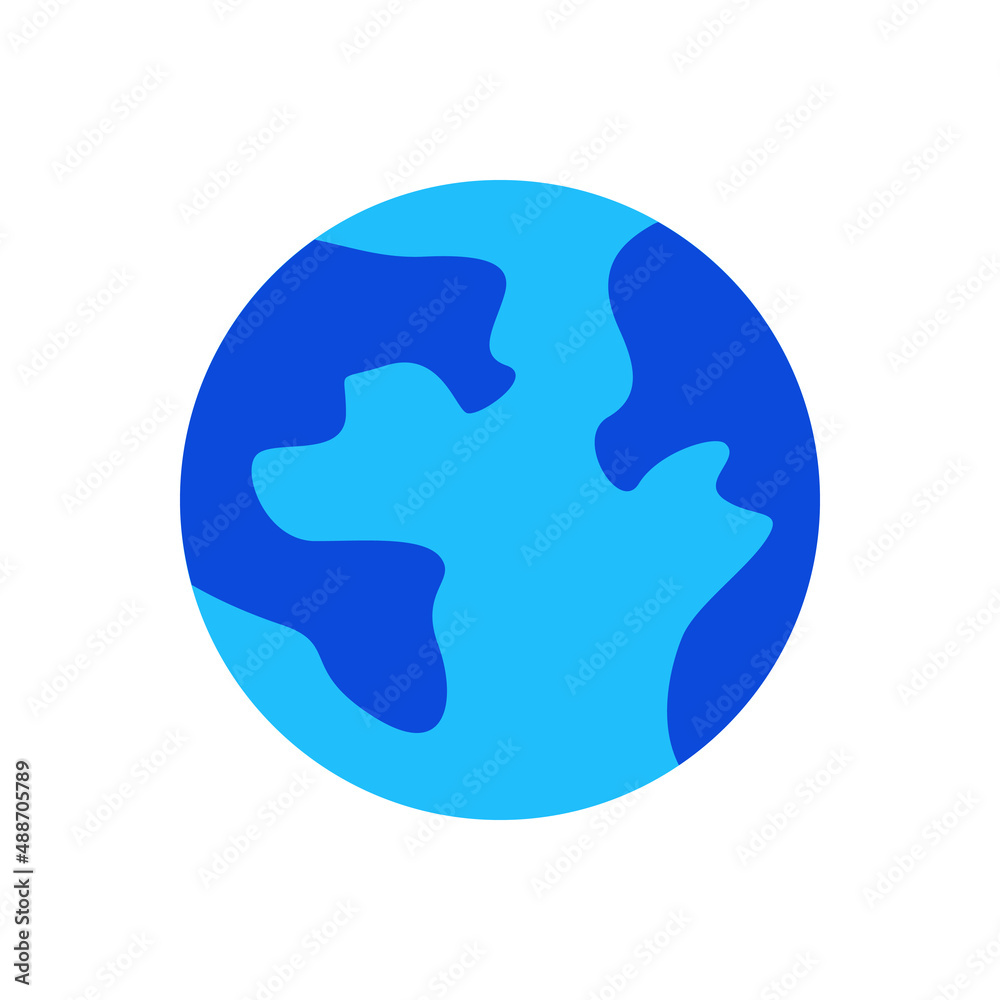 World globe icon vector graphic illustration in blue World globe icon vector graphic illustration in blue