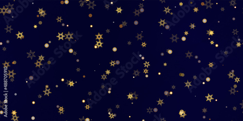 Gold snowflakes holiday seamless pattern. © Сашка Шаргаева