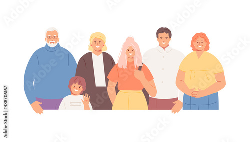 Happy family together. Family, Love and Fidelity Day vector illustration