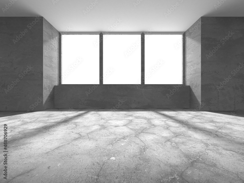 Abstract architecture background. Empty rough concrete interior