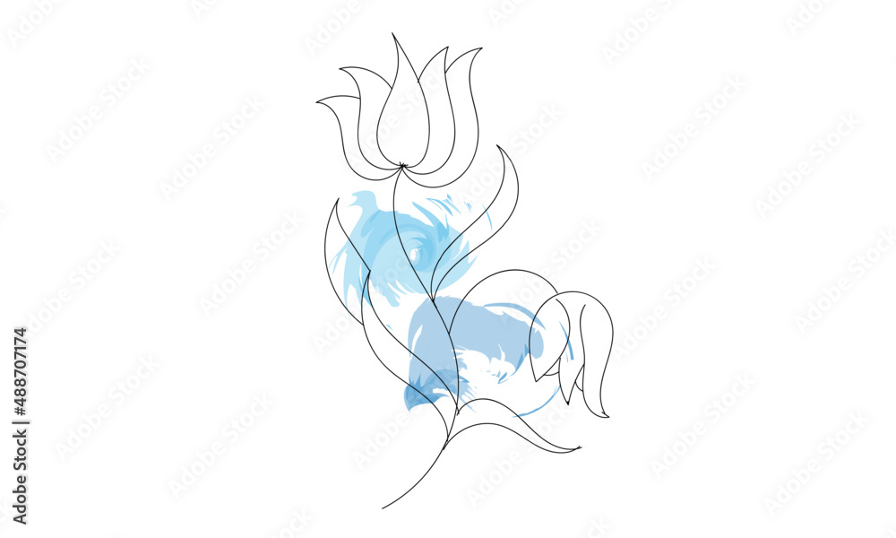Obraz premium Line Art Drawing for print or use as poster, card, flyer or wall decor