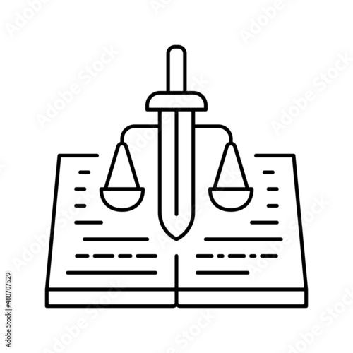 constitution law line icon vector illustration