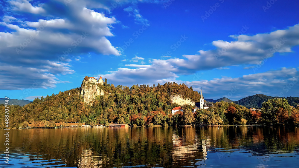 Fototapeta premium Bled Castle with Lake Bled, Slovenia