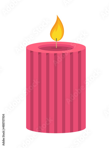 striped burning candle