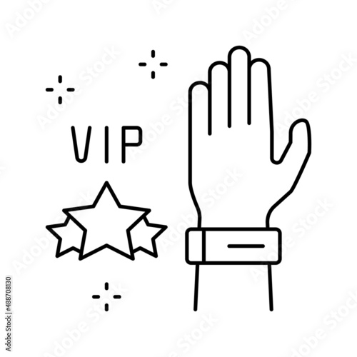 Tela vip bracelet for concert visitor line icon vector illustration