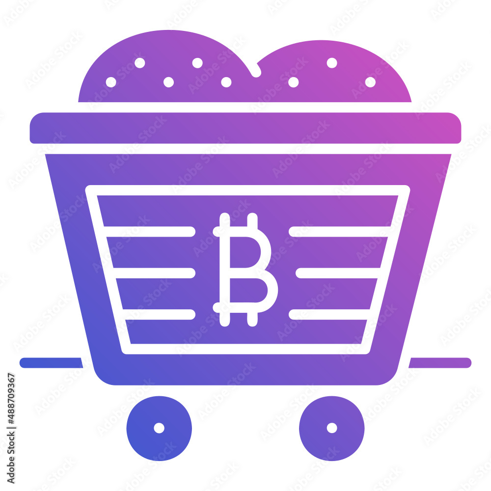 Mine cart flat gradient icon. Can be used for digital product ...