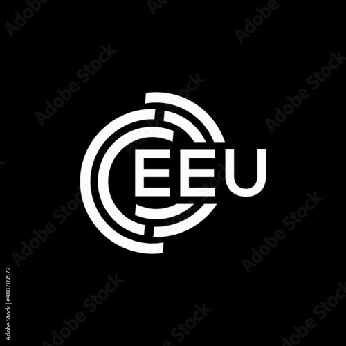 EEU letter logo design on black background. EEU creative initials letter logo concept. EEU letter design. photo