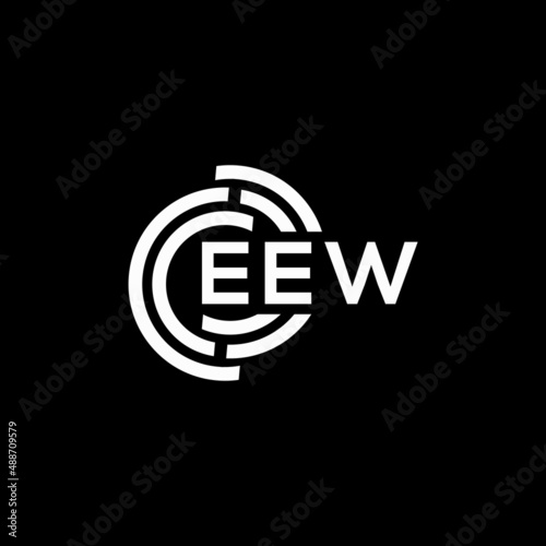 EEW letter logo design on black background. EEW creative initials letter logo concept. EEW letter design. photo