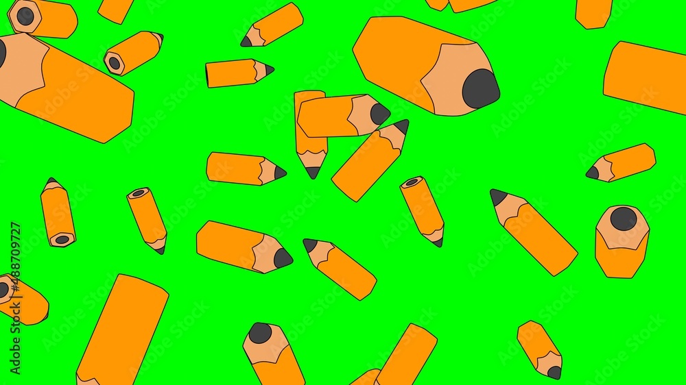 Toon style pencils on green chroma key.
3D illustration.
Toon style pencils on green chroma key.
3D illustration.
