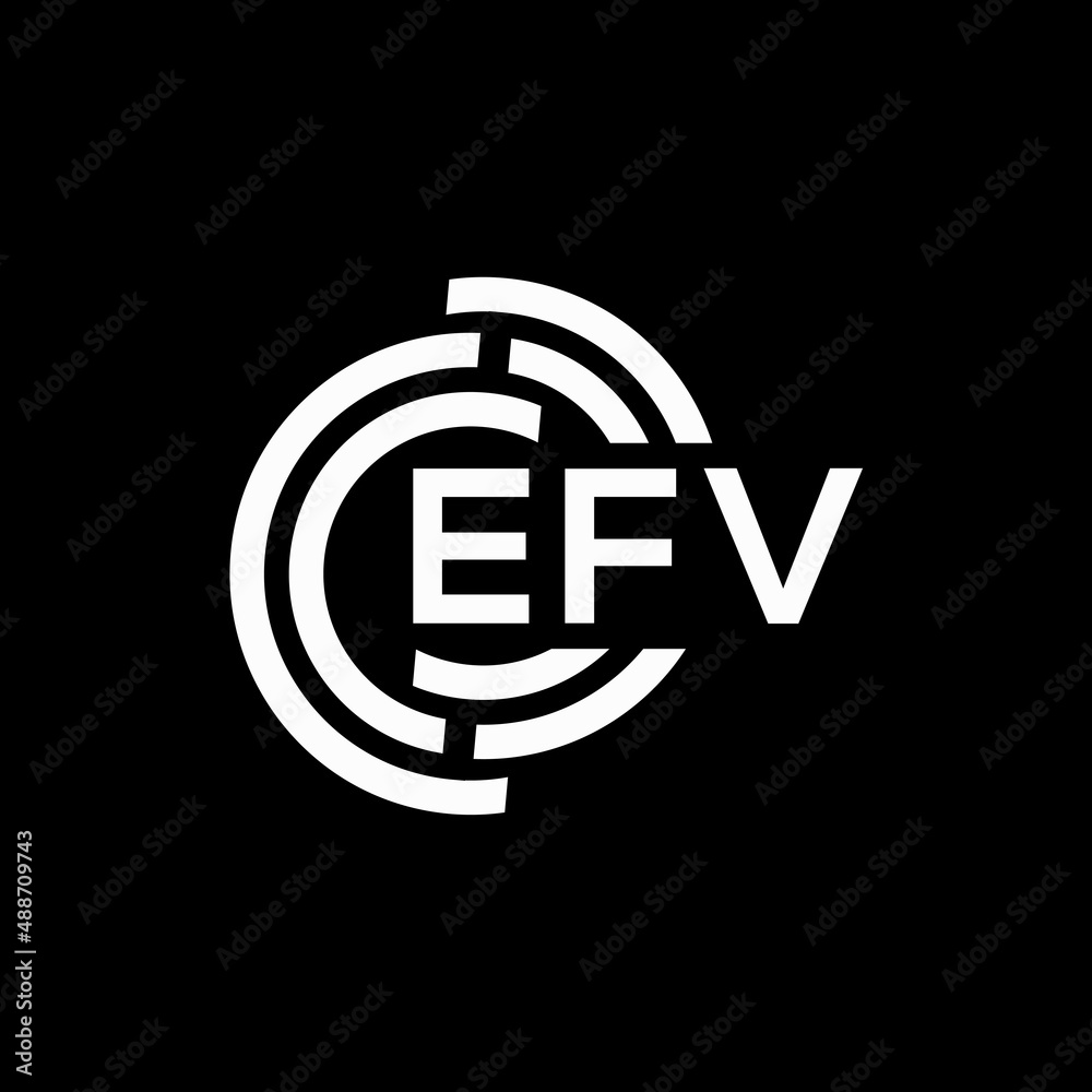 EFV letter logo design on black background. EFV creative initials letter logo concept. EFV letter design. EFV letter logo design on black background. EFV creative initials letter logo concept. EFV letter design.
