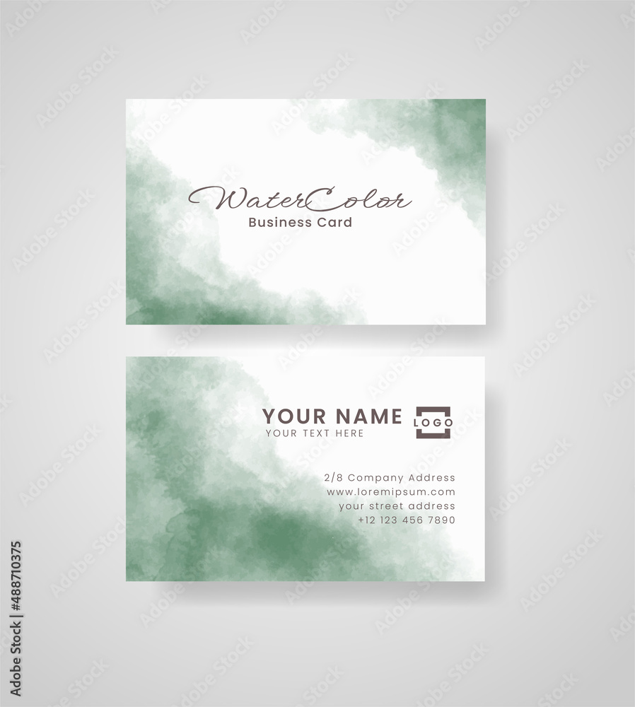 Abstract splashed watercolor business card